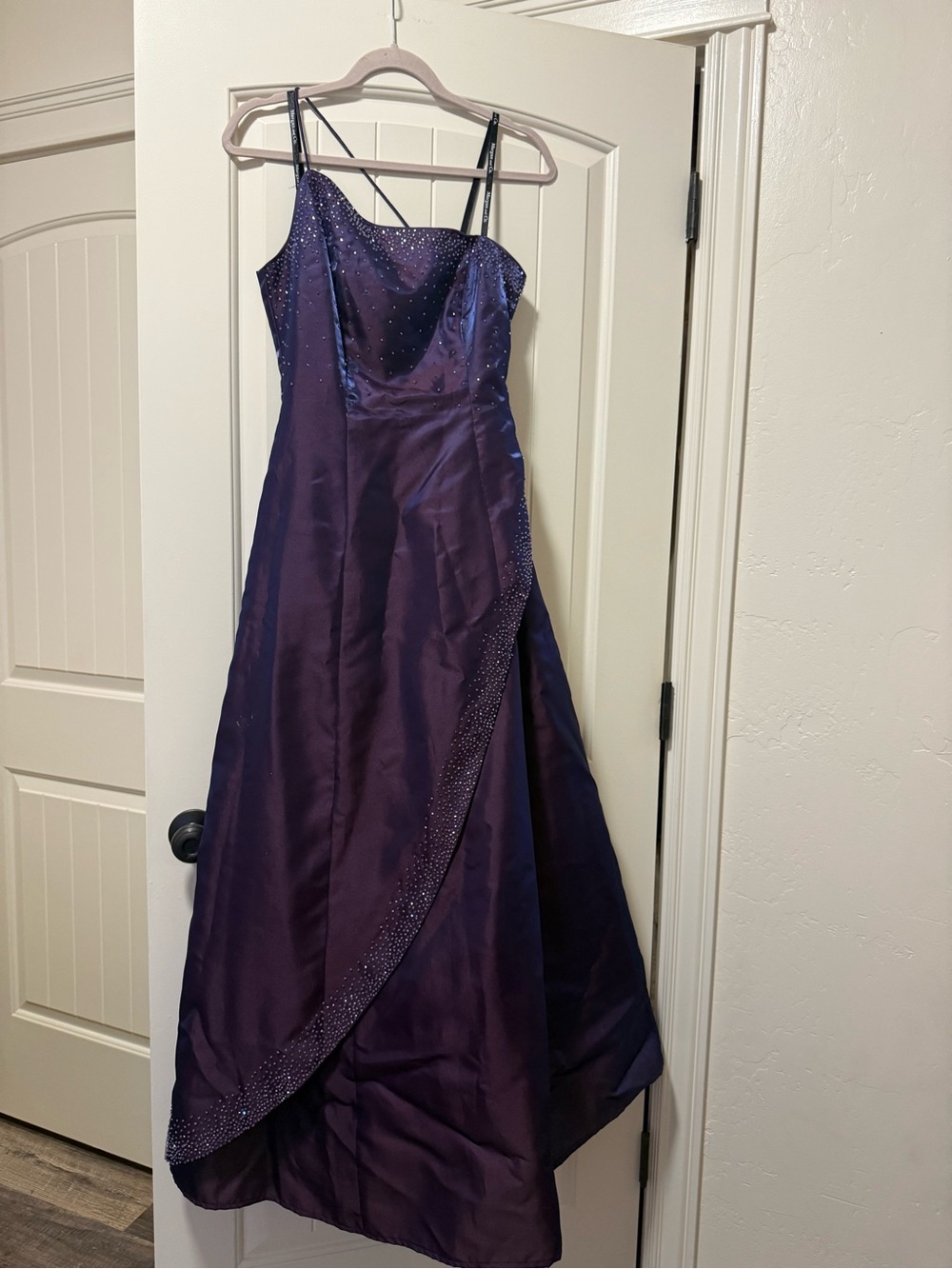 Morgan & Co. Purple Beaded Prom Dress